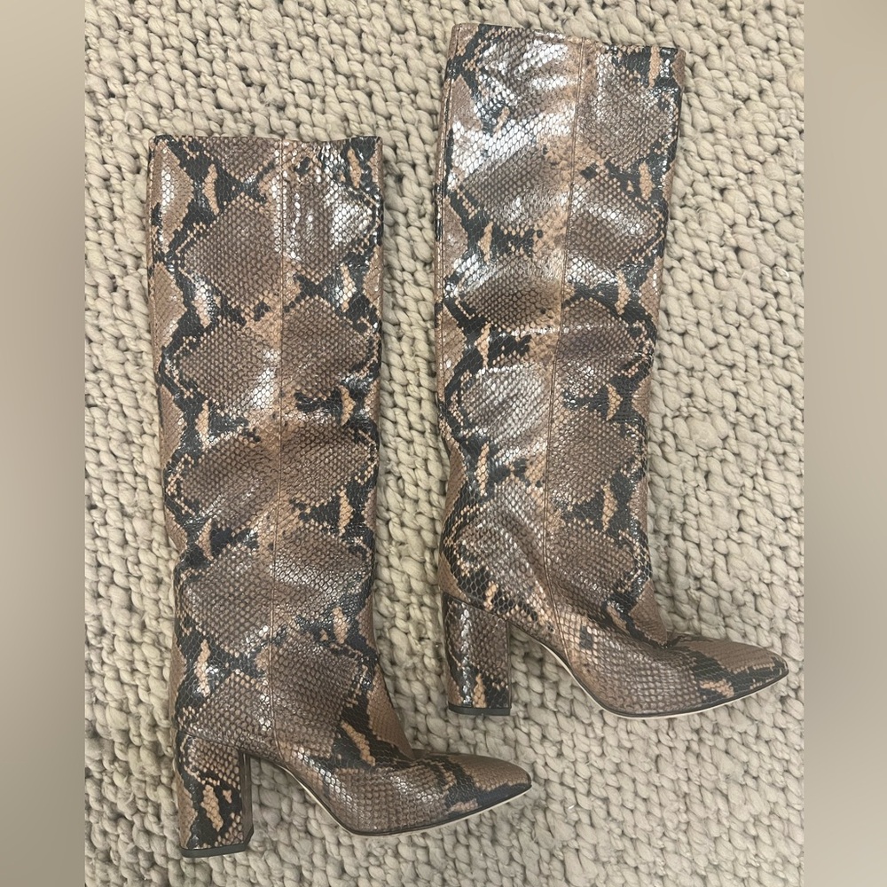 PARIS TEXAS - Leather Animal Print Boots Women's Size: 8 | IT 38